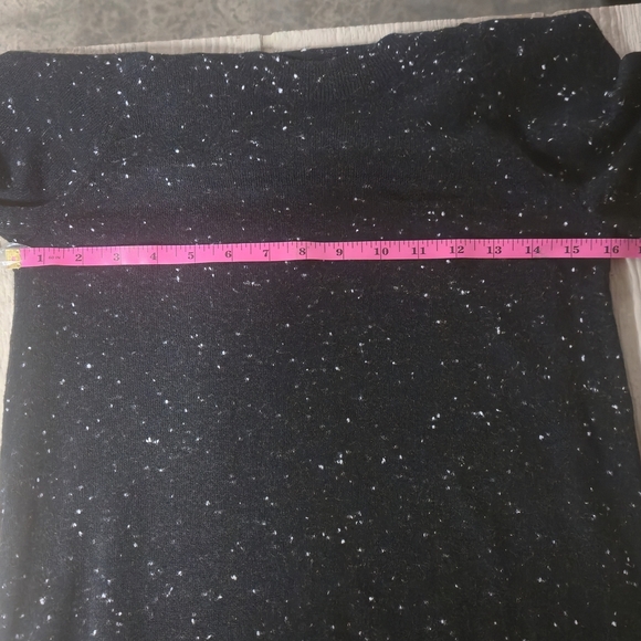 LOFT Charcoal and White Speckled Long Sleeve Dress - Picture 3 of 7